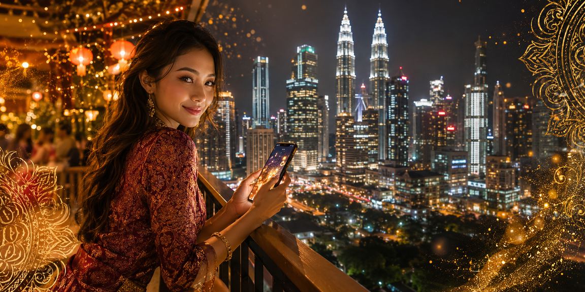 Pengguna menikmati kasino melalui telefon pintar di Kuala Lumpur